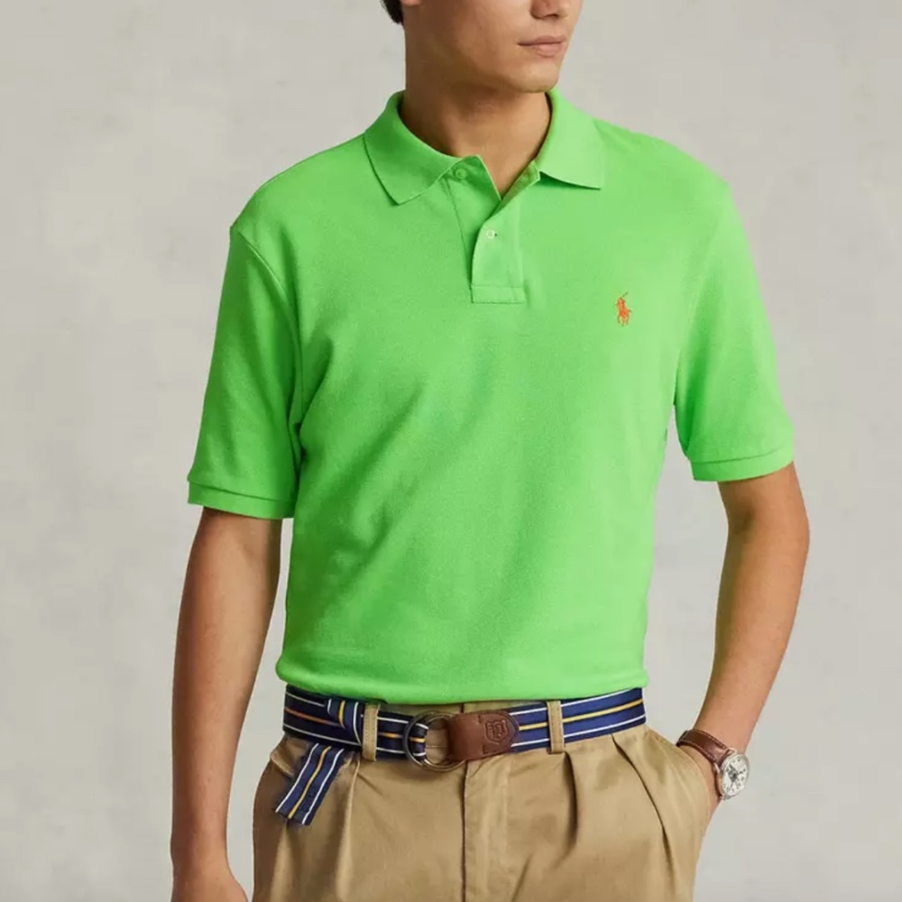 Polo Ralph Lauren Polo Shirt Large Green Logo Short Sleeve Colorful Collared.